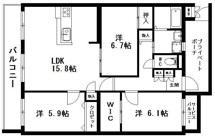 IL MARE(3LDK/1階)の間取り写真