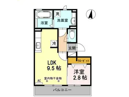 グランルフレ(1LDK/3階)の間取り写真