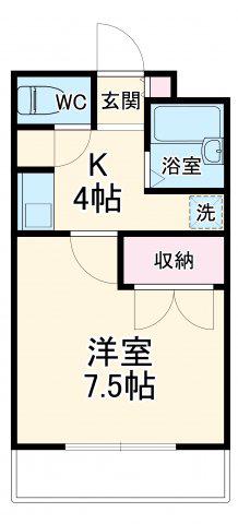 東海道本線 静岡駅 バス乗車時間：14分 神明町バス停で下車 徒歩4分 3階建 築38年(1K/2階)の間取り写真