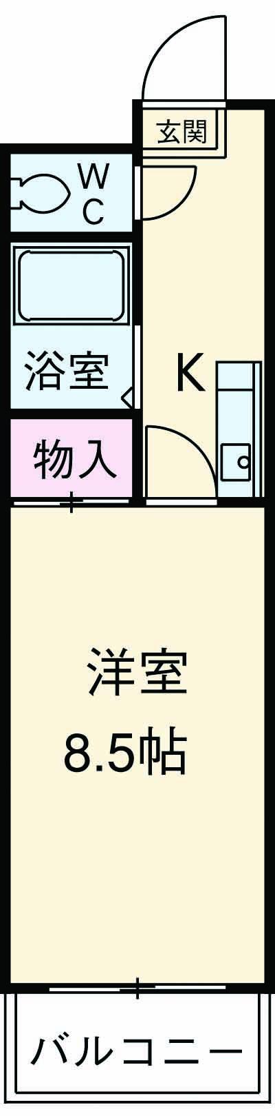 グランエスト(1K/3階)の間取り写真