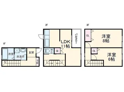 Ｂｌａｎｃ　ｄｅ　Ｎｏｉｒｓ(2LDK)の間取り写真