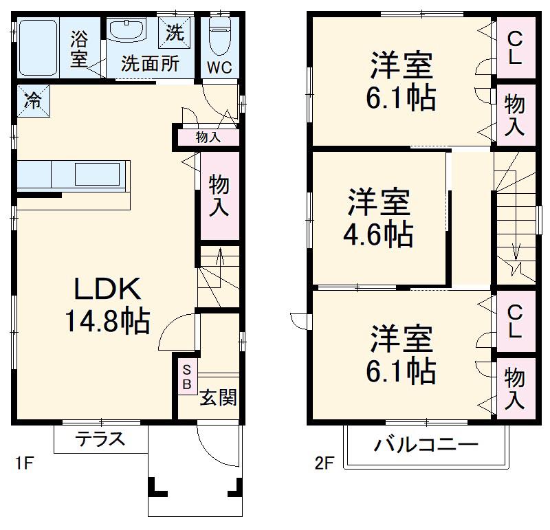 名鉄名古屋本線 名鉄岐阜駅 バス乗車時間：20分 堀田バス停で下車 徒歩1分 2階建 築12年(3LDK)の間取り写真