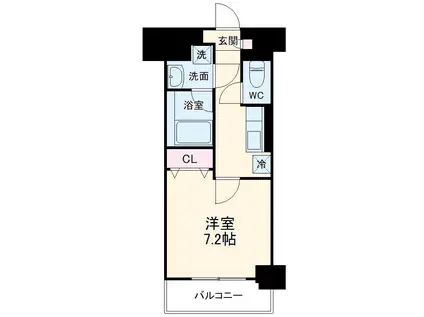 グランフルール(1K/5階)の間取り写真