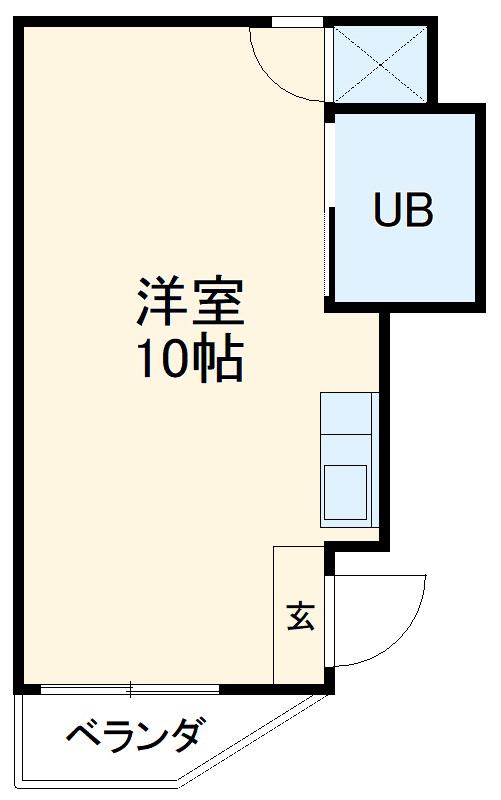 打中スカイマンション1(ワンルーム/1階)の間取り写真