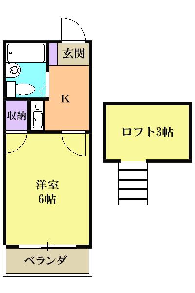 パレス忠節(1K/1階)の間取り写真