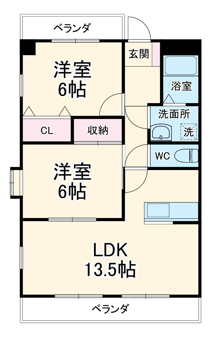 WAVE21(3DK/3階)の間取り写真