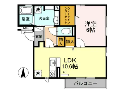 RIVIERE KⅡ(1LDK/3階)の間取り写真