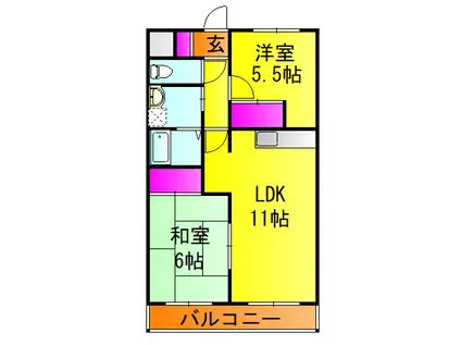カーサ丸幸(2LDK/2階)の間取り写真