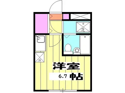 ATLAS CARO与野上落合(ワンルーム/4階)の間取り写真