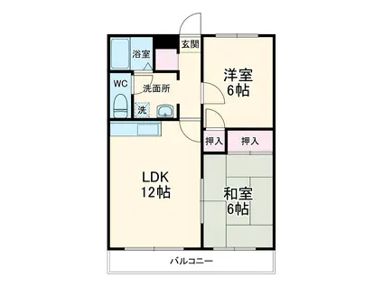 LITTLE・WING(2LDK/4階)の間取り写真