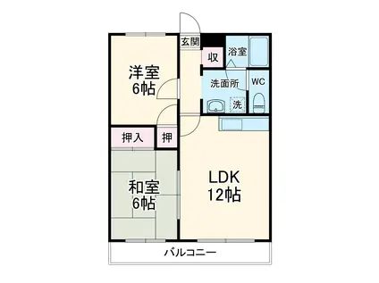 LITTLE・WING(2LDK/4階)の間取り写真