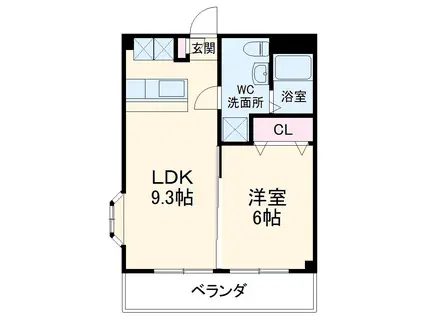 フローレス10番館(1LDK/2階)の間取り写真