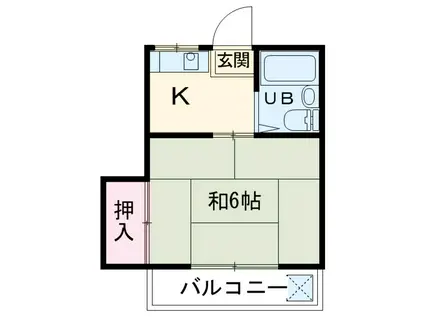 コーポ坪井(1K/2階)の間取り写真