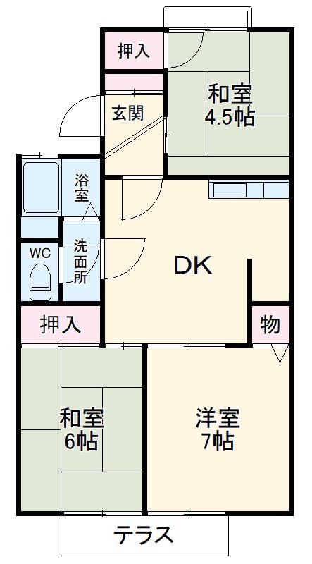 フレグランスサエラ(3DK/2階)の間取り写真
