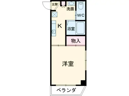 ツリーコート(1K/3階)の間取り写真