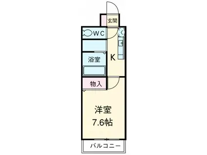 WILL DO 勝川(1K/4階)の間取り写真