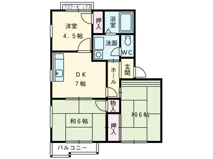 クレスト藤ヶ丘A・B(3DK/1階)の間取り写真