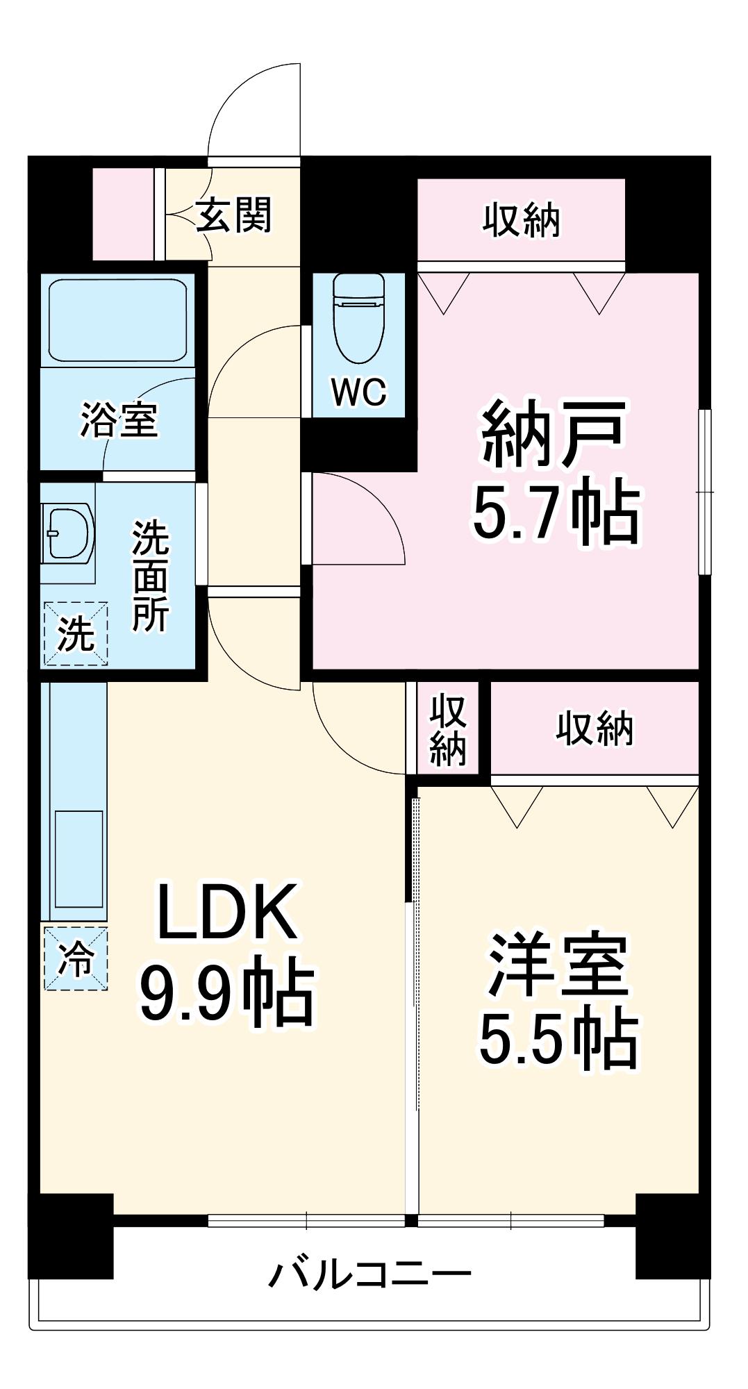 プライムスクエアⅡ(1SLDK/6階)の間取り写真