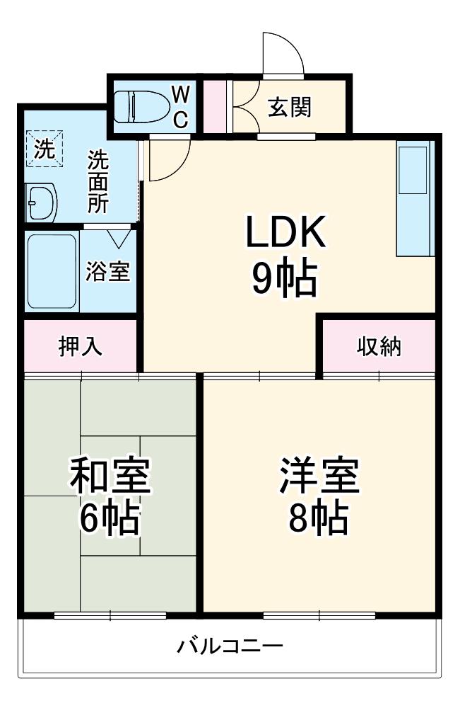 RIVERPOOL 21(2LDK/3階)の間取り写真