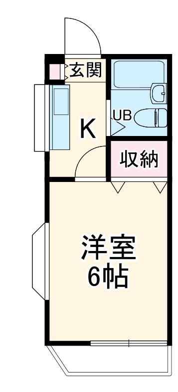 フラワーハイツ(1K/3階)の間取り写真