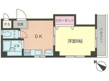 アドヴァンスマンション(1DK/3階)の間取り写真
