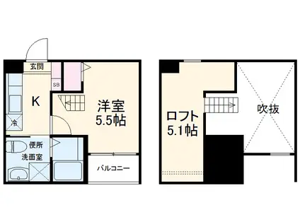 CAMINOALTA黄金 (1K/1階)の間取り写真
