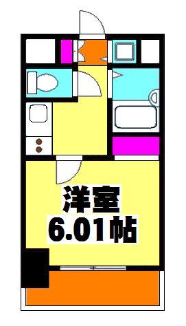 アクシーズタワー川口幸町Ⅱ(1K/5階)の間取り写真