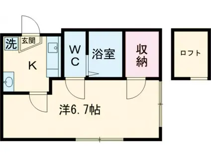エスコート戸田公園(1K/1階)の間取り写真