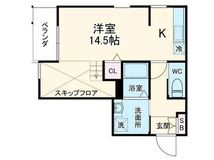 FORESTA末広(ワンルーム/3階)の間取り写真