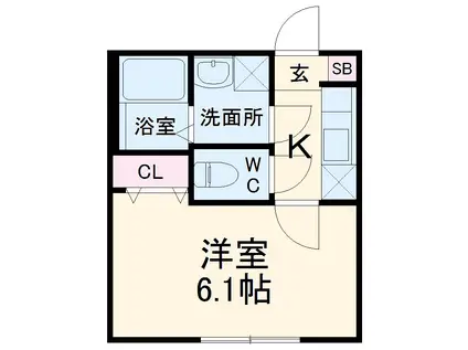 CRASTINE西馬橋1丁目(1K/2階)の間取り写真