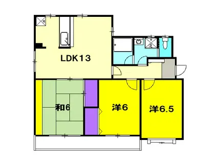 ソレアード沓谷(3LDK/1階)の間取り写真