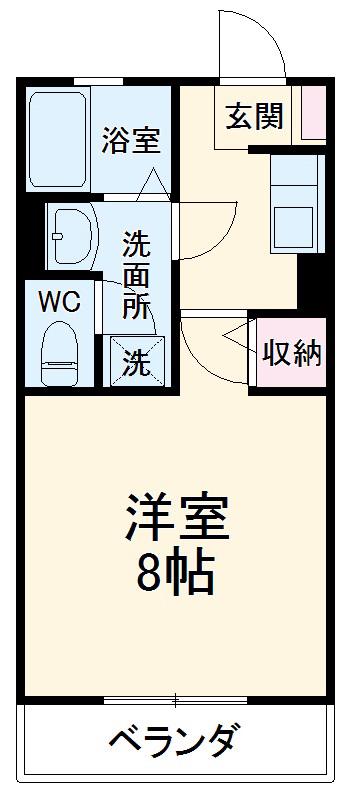 コーストヴィレッジⅠ(1K/2階)の間取り写真