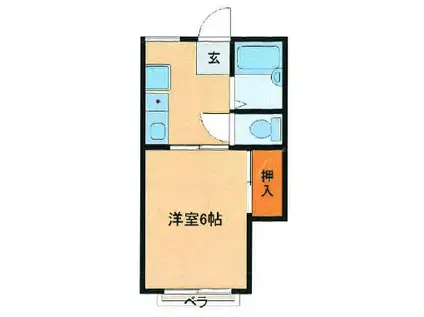 アミューズ吉野A棟(1K/1階)の間取り写真