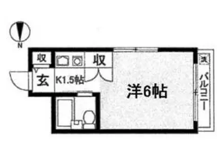 パークアベニュー国分寺21(ワンルーム/1階)の間取り写真