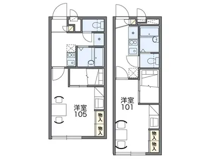 レオパレスMINORIA(1K/2階)の間取り写真