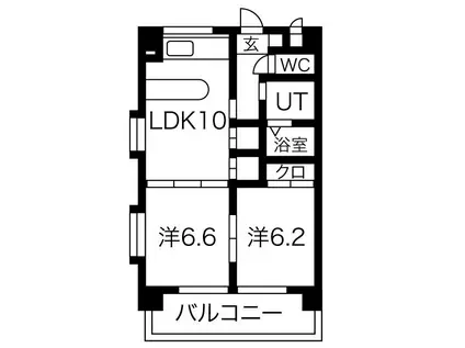 ジュノス(2LDK/5階)の間取り写真