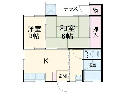 緑マンションA棟(2DK/1階)の間取り写真