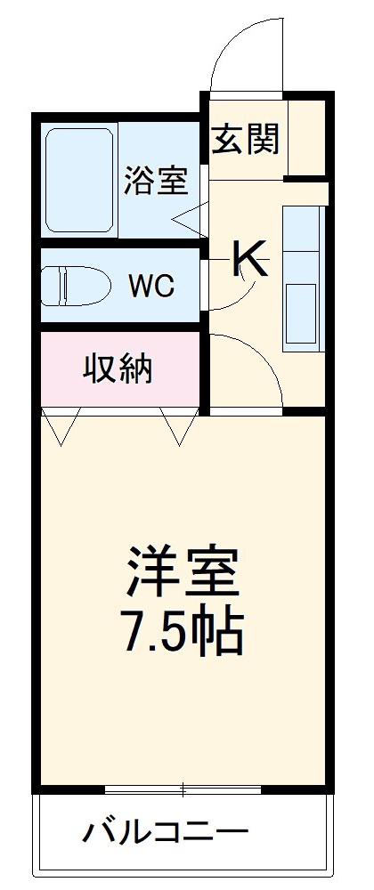 ASDビル新座(1K/4階)の間取り写真