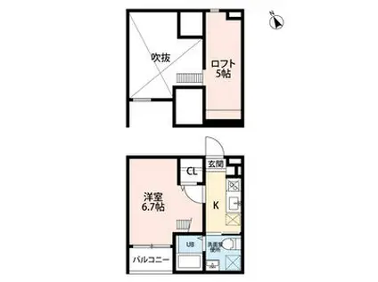 アルモ四女子(1K/1階)の間取り写真