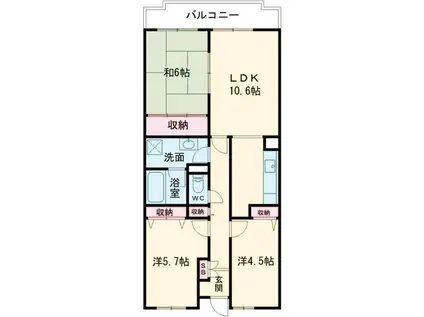 フルールアンサンク(3LDK/1階)の間取り写真