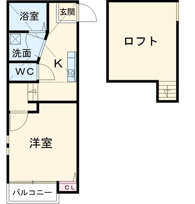 CHATON高畑(1K/2階)の間取り写真