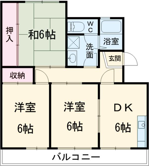 野村ハイツ(3DK/4階)の間取り写真