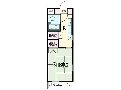 竹中マンション(1K/3階)の間取り写真