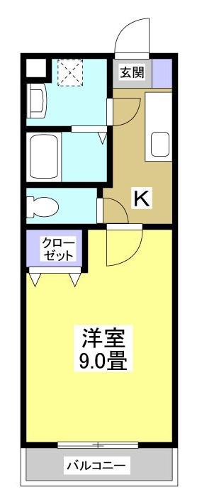 エス・トゥ・ディオ(1K/4階)の間取り写真