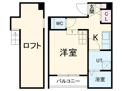 STAGE笹島(1K/2階)の間取り写真