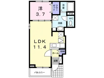 ベリーリーフⅡ(1LDK/1階)の間取り写真
