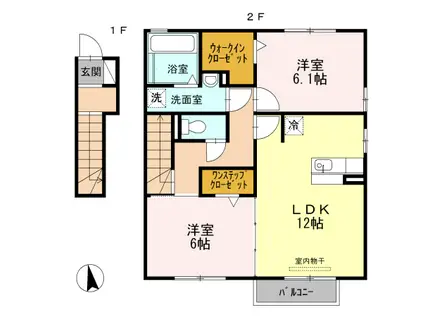 ラベンダーユー(2LDK/2階)の間取り写真