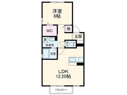 セジュール HODA Ⅰ・Ⅱ(1LDK/1階)の間取り写真