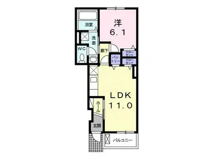 グリーンテラス9(1LDK/1階)の間取り写真