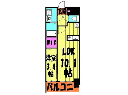 エスティメゾン川口(1LDK/7階)の間取り写真